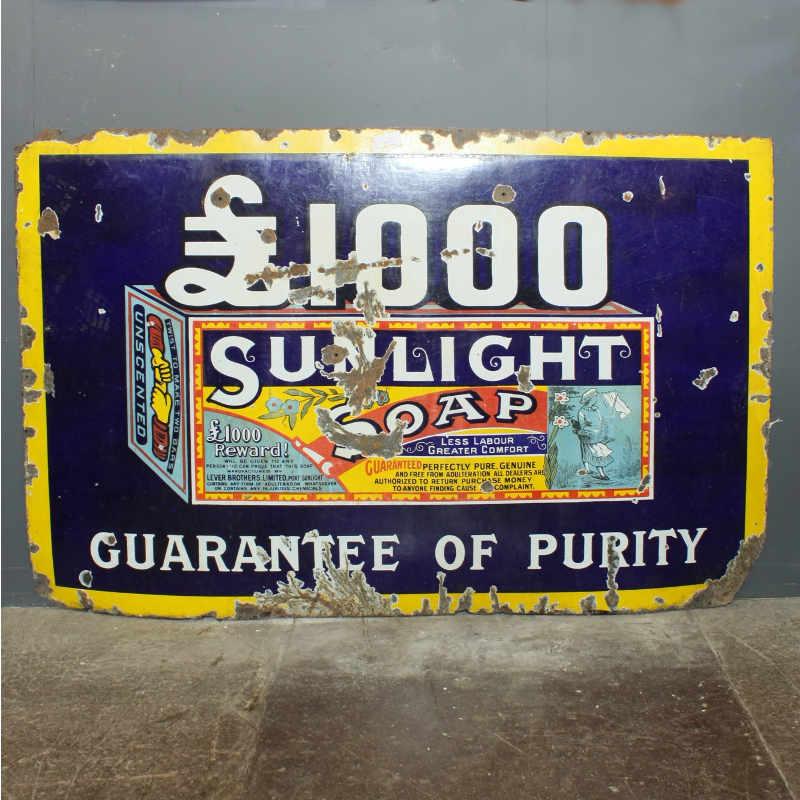Vintage Sunlight Soap enamel sign Image 1