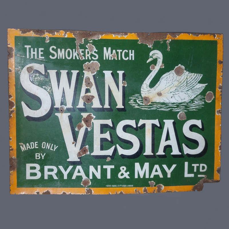 Vintage Swan Vestas enamel sign Image 1