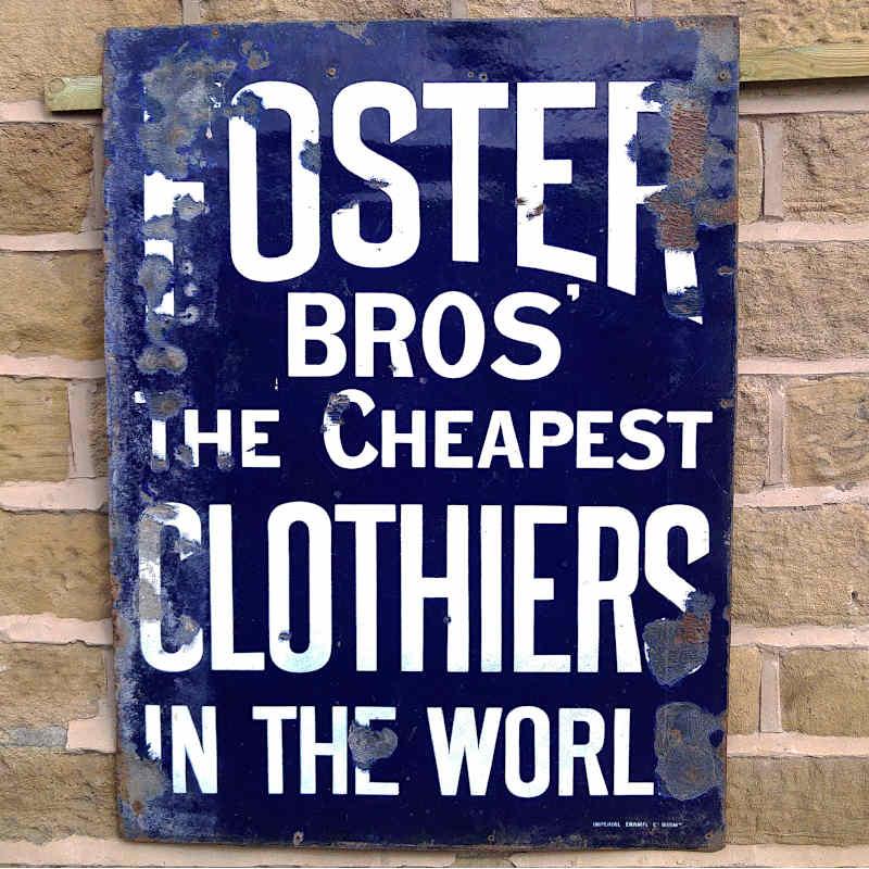 Vintage Clothiers enamel sign Image 1