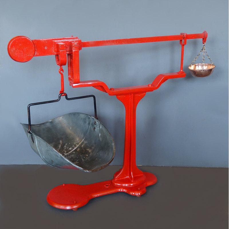 Vintage cast iron grain scales Image 1