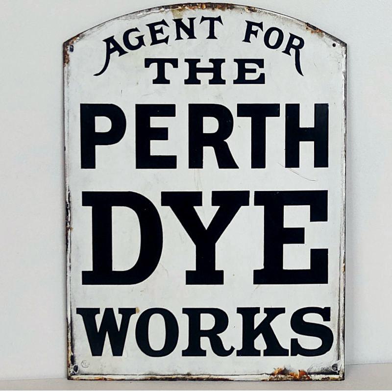 Vintage dye works enamel sign Image 1