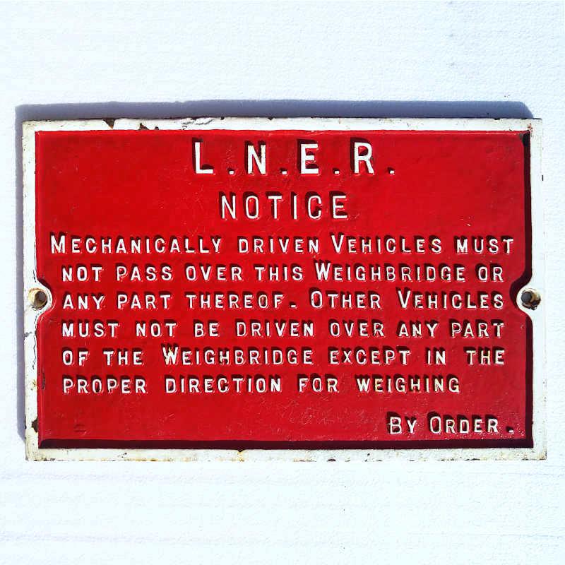 Vintage cast iron railway warning sign Image 1
