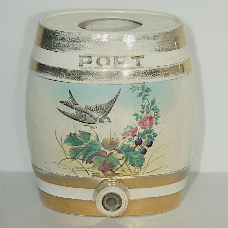 Victorian ceramic port spirit barrel Image 1