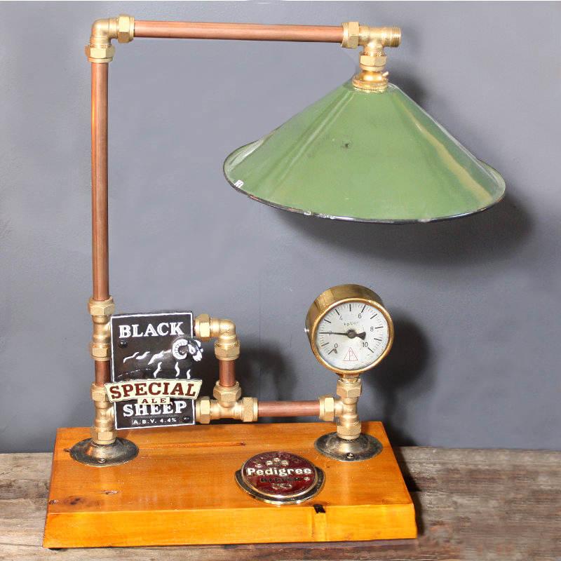 Steampunk style industrial retro table lamp Image 1