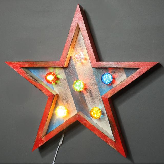 Fairground Star Illuminated With Led Bulbs