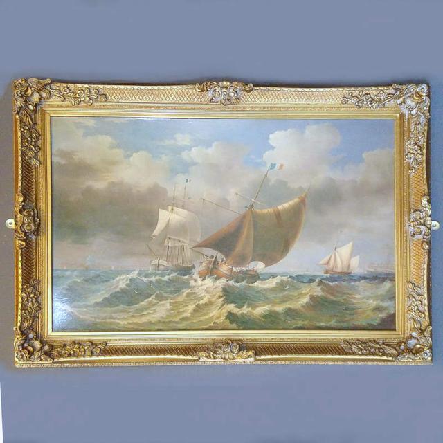 Ship Print In Gilt Frame