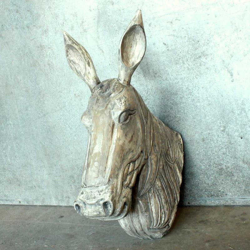 Carved wooden donkey head ATVMRSTD275