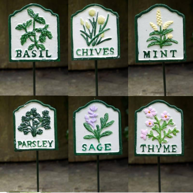 Set of six herb signs Image 1