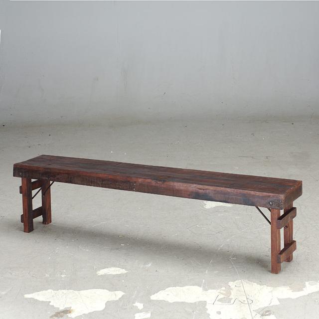 Wooden fold-down bench