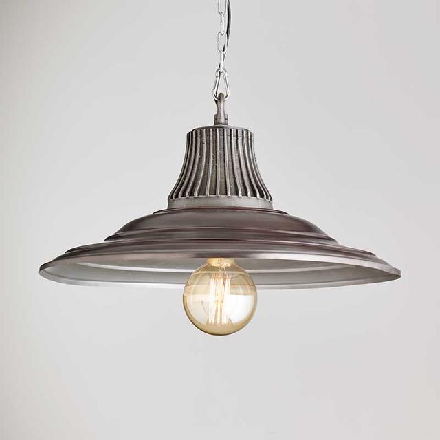 Industrial Pendant In Polished Zinc Finish