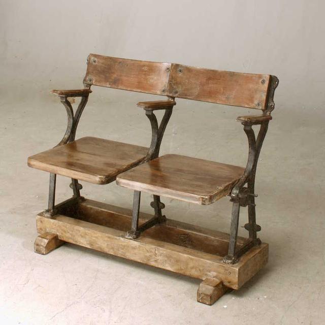 Vintage Two Seat Grandstand Bench