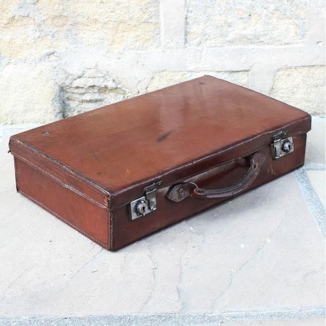 Original Brown Leather Suitcase