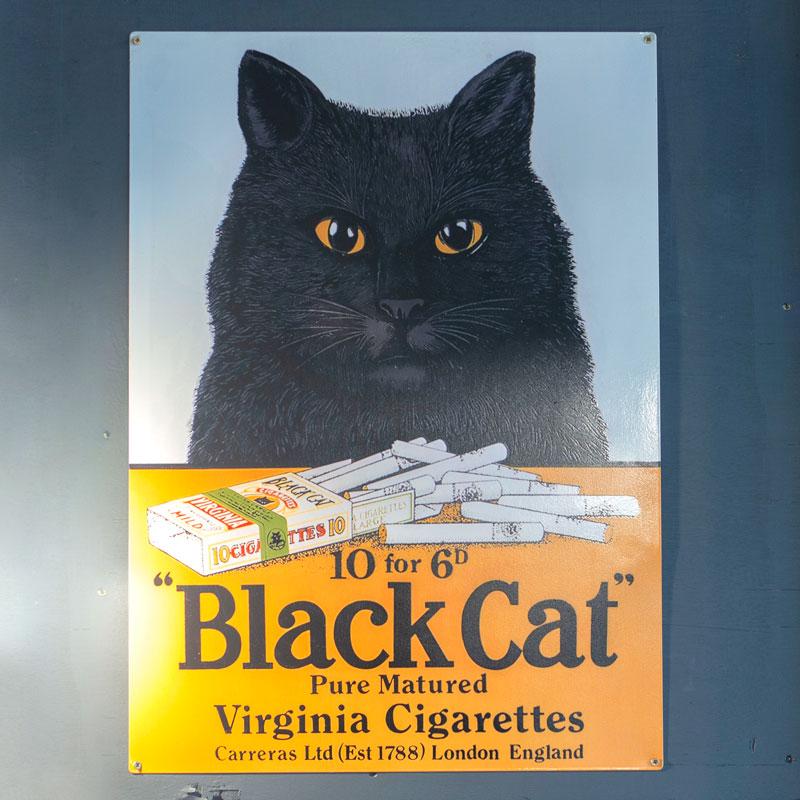 Black Cat tin sign