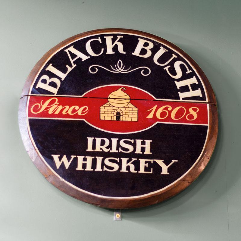 Hand painted Black Bush barrel end