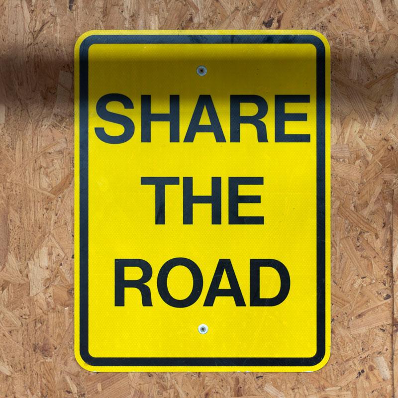 American 'Share the road sign.'