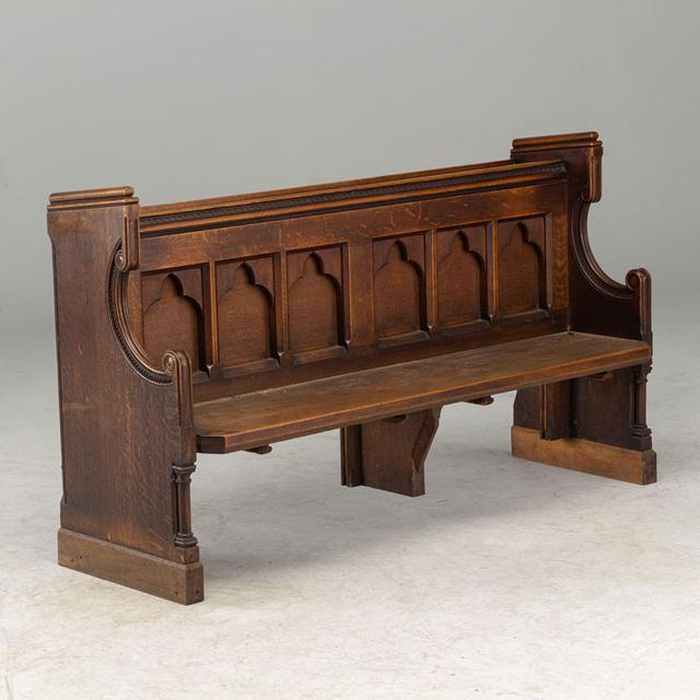 English Oak Gothic Pew