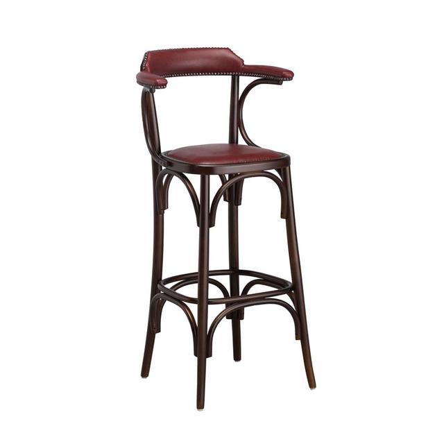 Grace Bentwood Bar Stool, Upholstered Seat, Back And Arms