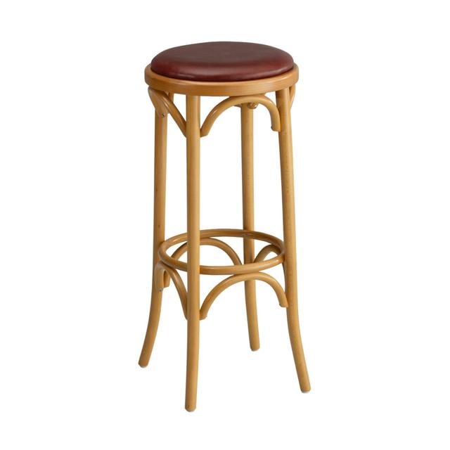 Bentwood Bar Stool, Upholstered Seat