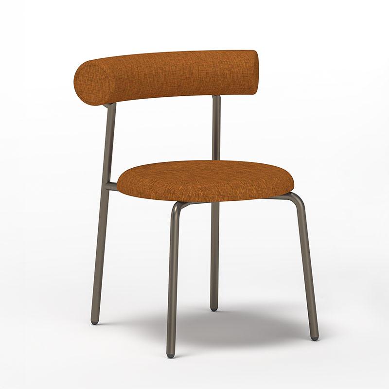 Hola Stackable Side Chair Metal Frame, Upholstered Seat and Back