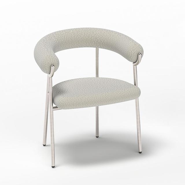Hola Armchair, Metal Frame, Upholstered Seat and Back