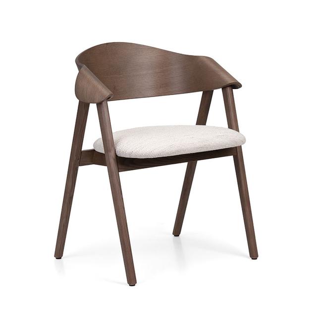 Ondina Armchair, Wooden Back, Upholstered Seat