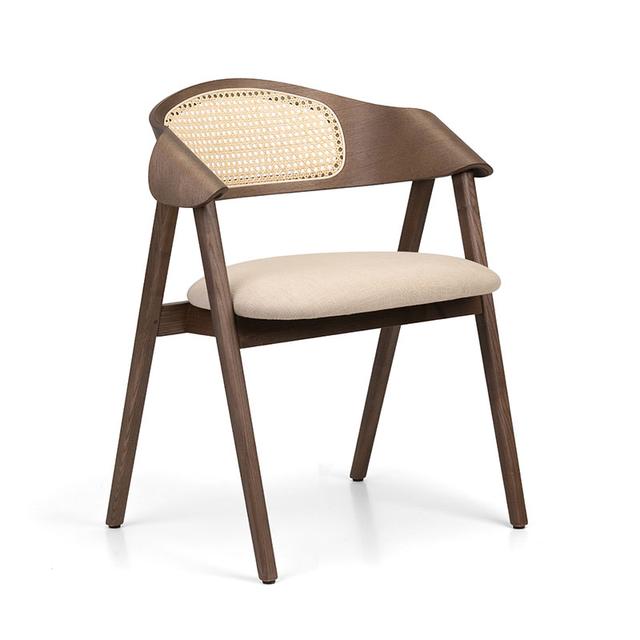 Ondina Armchair, Cane Back, Upholstered Seat