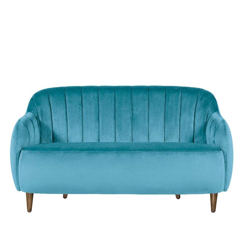 Glamour Sofa, Fluted Back, Wooden Legs