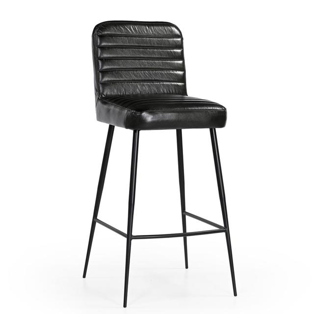 Astoria bar stool in black leather
