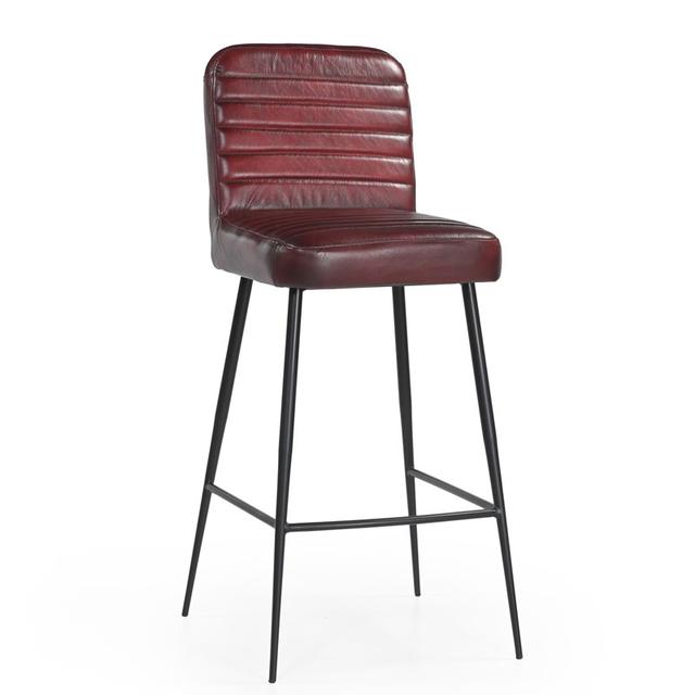Astoria Bar Stool in Oxblood Leather