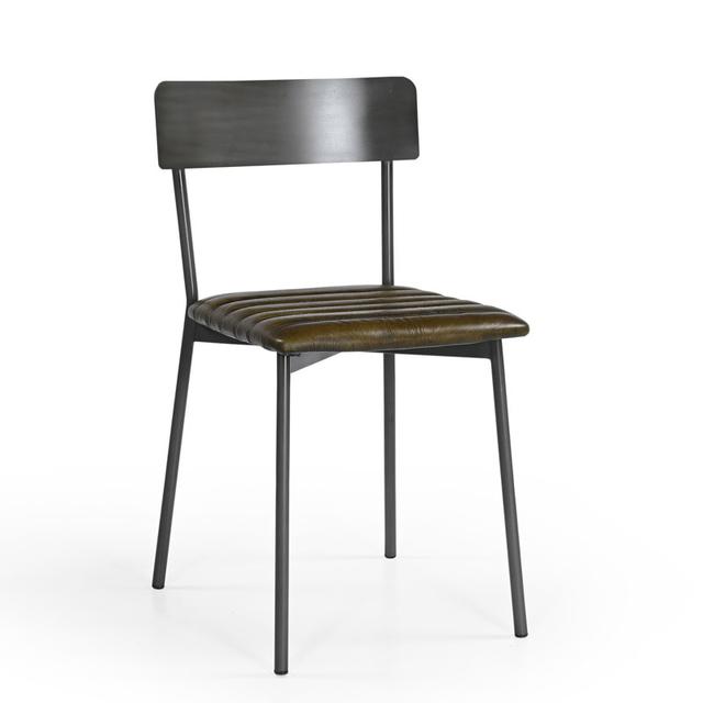 Carlton Dining Chair in Vintage Olive Green Leather
