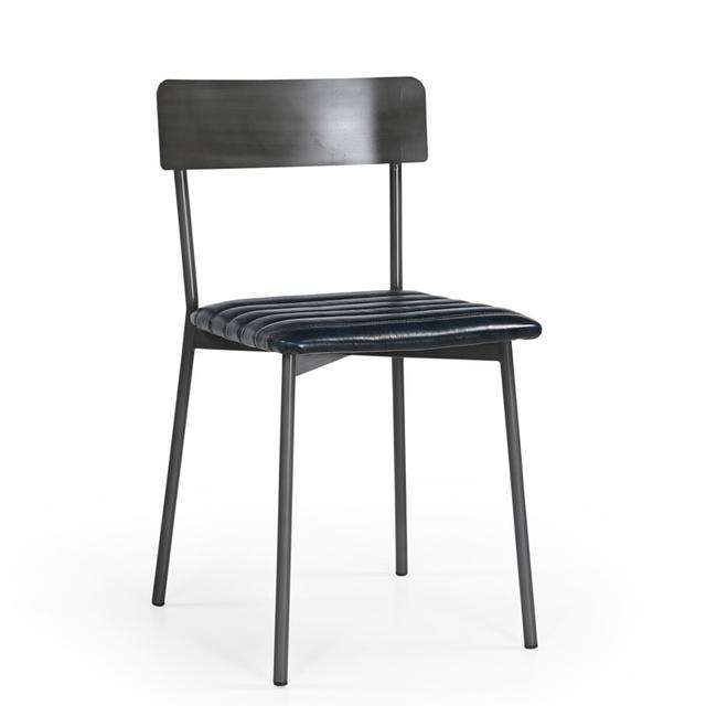 Carlton Dining Chair in Vintage Blue Leather
