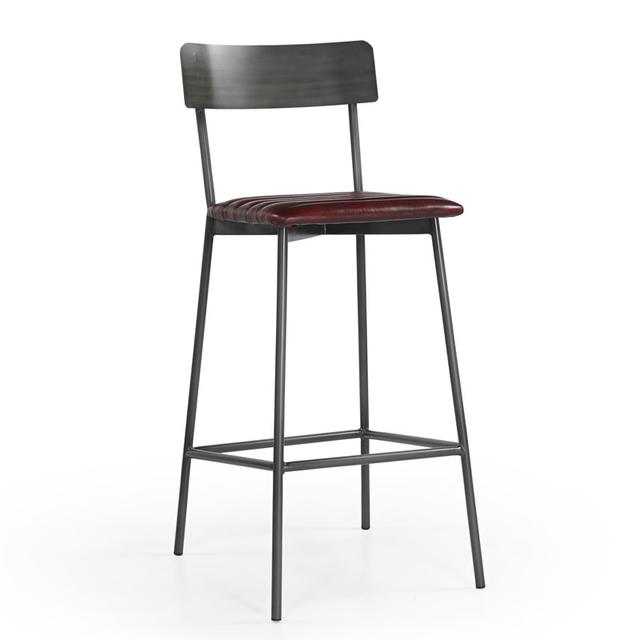 Carlton Bar Stool in Vintage Oxblood Leather