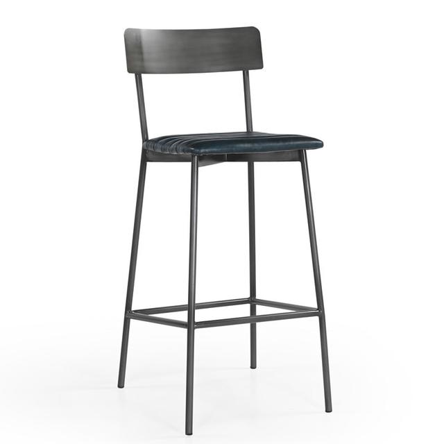 Carlton Bar Stool in Vintage Blue Leather
