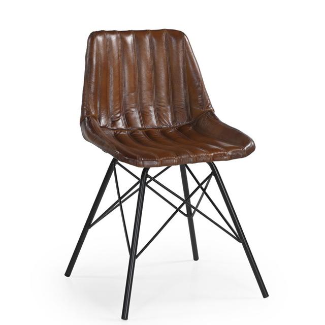 Carnaby Side Chair in Vintage Tan Leather