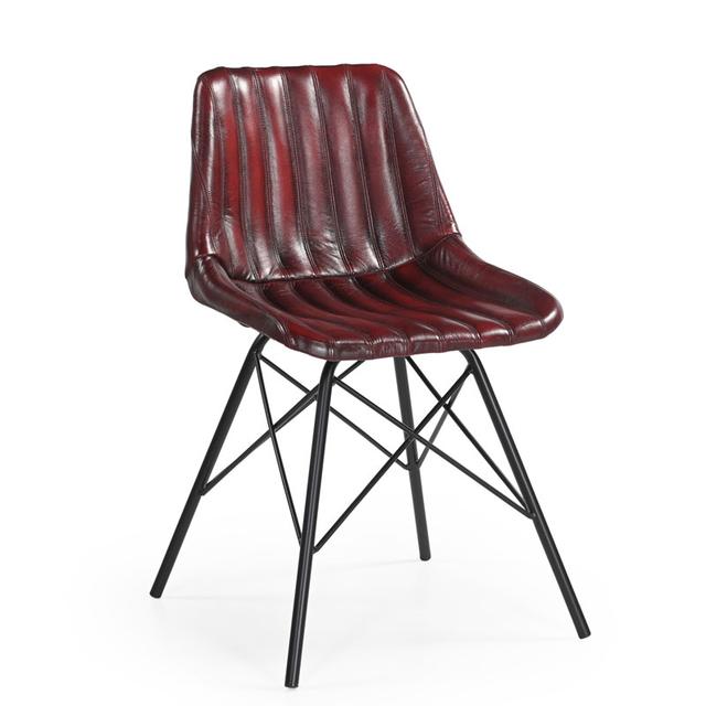 Carnaby Side Chair in Vintage Oxblood Leather