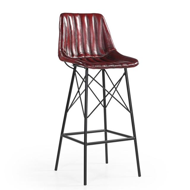 Carnaby Bar Stool in Vintage Oxblood Leather