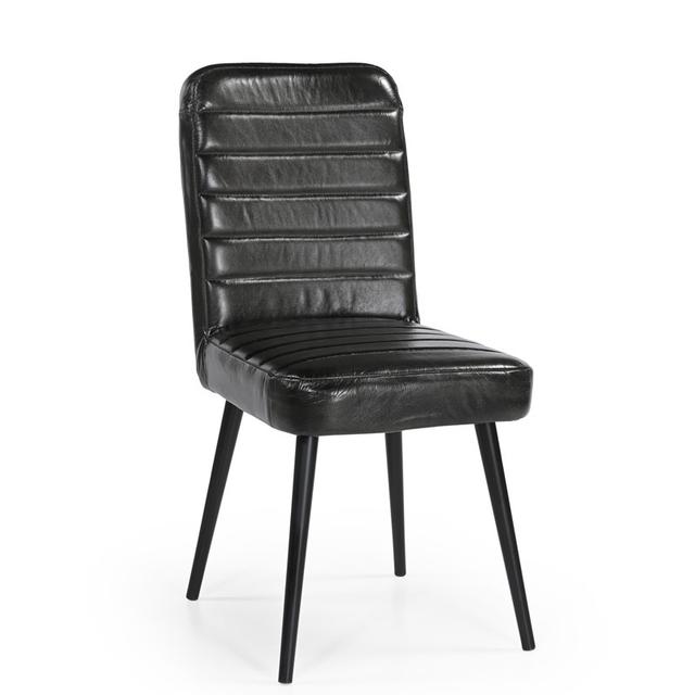 Astoria Dining Chair in Black Leather