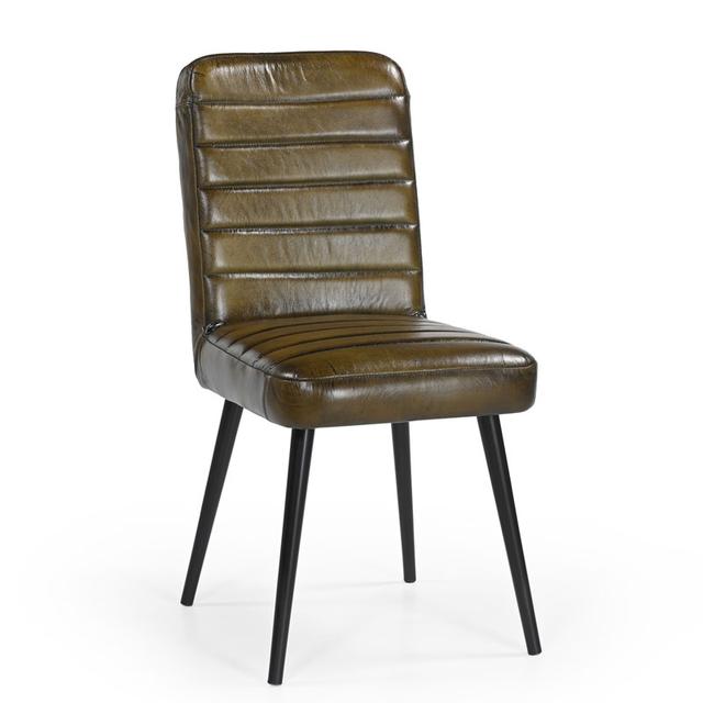 Astoria dining chair in olive green leather
