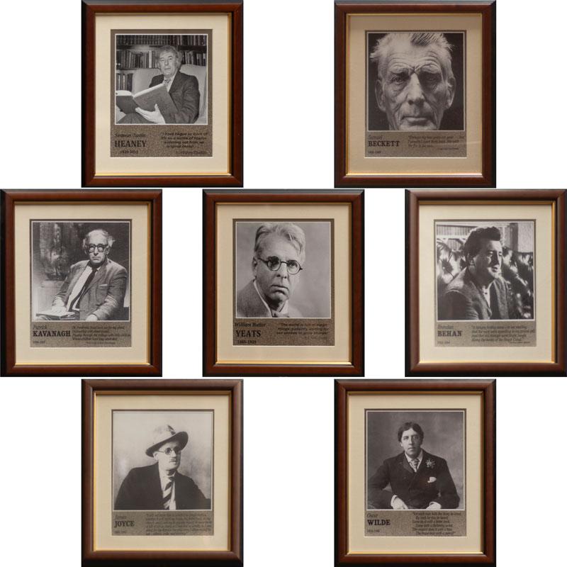 Set Of 7 Irish Writers Prints