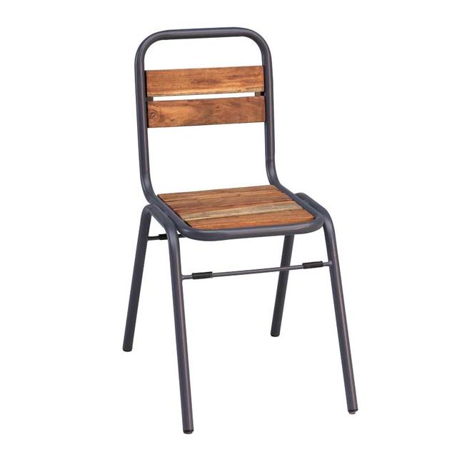 Riva Outdoor Stackable Side Chair In Grey