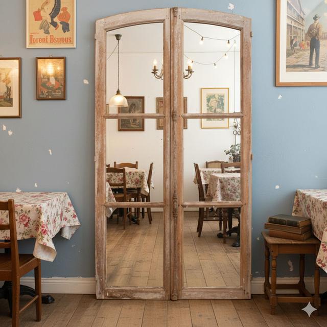 Arched French Window Frame Mirror