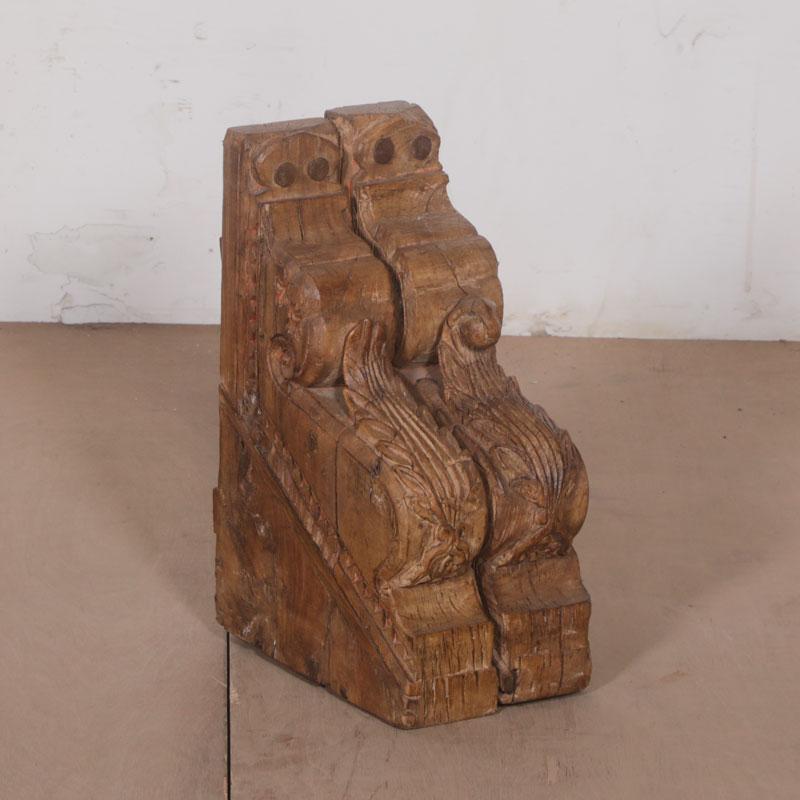 Pair of Large Carved Teak brackets