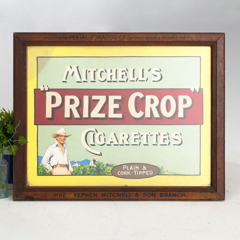 Mitchell's Cigarettes Framed Sign