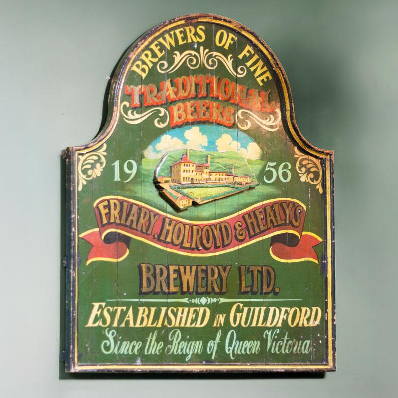 Large Timber Brewery Sign