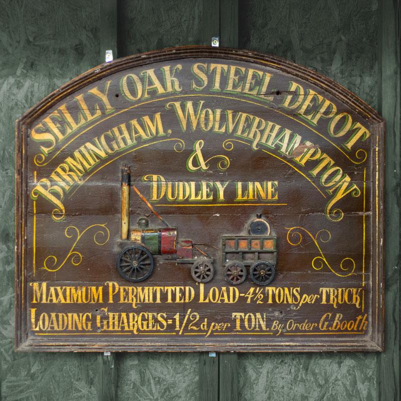 Handpainted railway sign