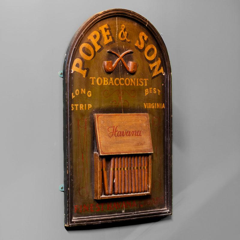 Hand painted wooden Tobacconist's sign