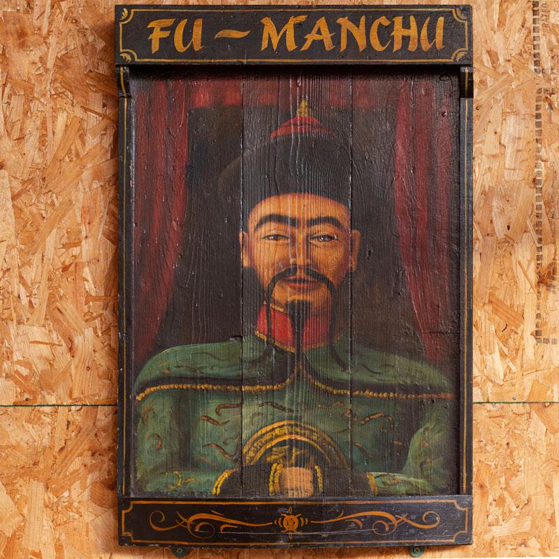 Handpainted Circus Fu Manchu Sign
