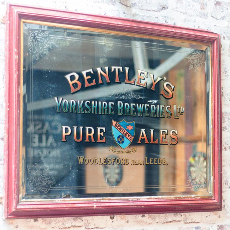 Antique Bentley's Pub Mirror