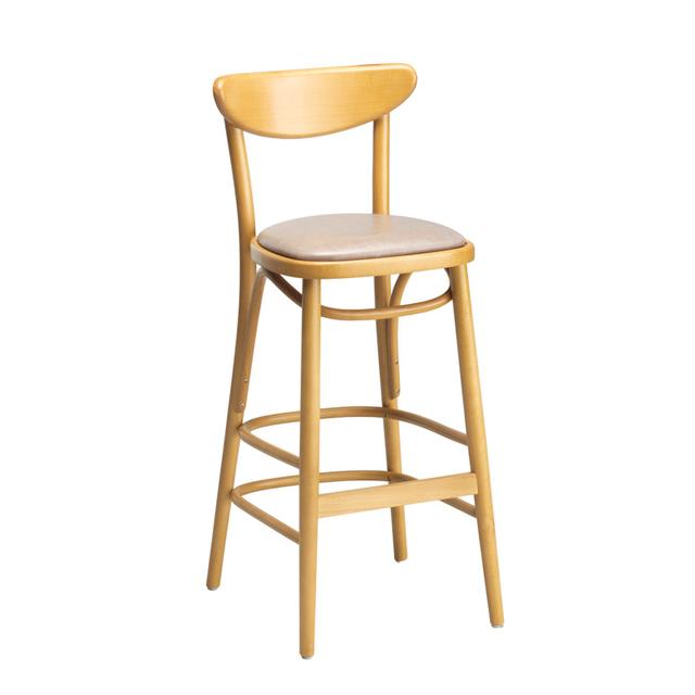 Wolfgang Bentwood Bar Stool, Upholstered Seat