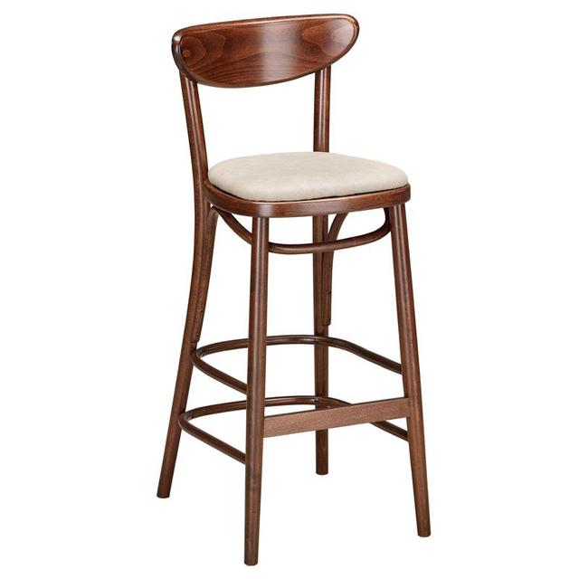 Wolfgang Bentwood Bar Stool In Walnut, Upholstered Seat